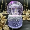 گوی شیشه ای بزرگ موزیکال پمپی برفی با شش طیف نوری طرح سه اسب تک شاخ شهر بازی Happy Time