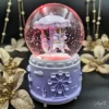 گوی شیشه ای بزرگ موزیکال پمپی برفی با شش طیف نوری طرح سه اسب تک شاخ شهر بازی Happy Time