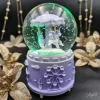 گوی شیشه ای بزرگ موزیکال پمپی برفی با شش طیف نوری طرح سه اسب تک شاخ شهر بازی Happy Time