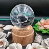 چراغ خواب بلورین و گوی کریستال شب خواب بزرگ چرخان با قطر ۸ سانت با طرح سه بعدی دولفین و ماه