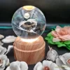چراغ خواب بلورین و گوی کریستال شب خواب بزرگ چرخان با قطر ۸ سانت با طرح سه بعدی دولفین و ماه