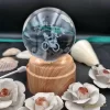 چراغ خواب بلورین و گوی کریستال شب خواب بزرگ چرخان با قطر ۸ سانت با طرح سه بعدی تا ابد دوستت دارم