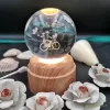 چراغ خواب بلورین و گوی کریستال شب خواب بزرگ چرخان با قطر ۸ سانت با طرح سه بعدی تا ابد دوستت دارم