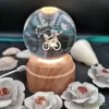 چراغ خواب بلورین و گوی کریستال شب خواب بزرگ چرخان با قطر ۸ سانت با طرح سه بعدی تا ابد دوستت دارم