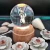 چراغ خواب بلورین و گوی کریستال شب خواب بزرگ چرخان با قطر ۸ سانت با طرح سه بعدی تا ابد دوستت دارم