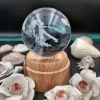 چراغ خواب بلورین و گوی کریستال شب خواب بزرگ چرخان با قطر ۸ سانت با طرح سه بعدی فرشته