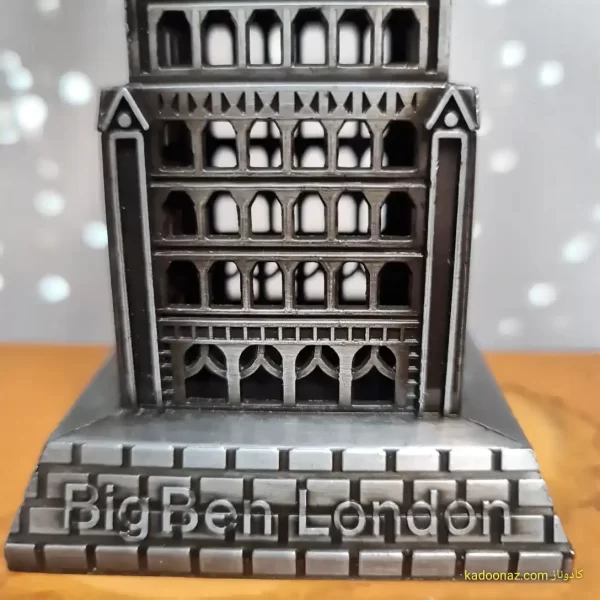 ماکت فلزی برج ساعت بیگ بن Big Ben لندن - رنگ نقره ای سایز ۳۰ سانت
