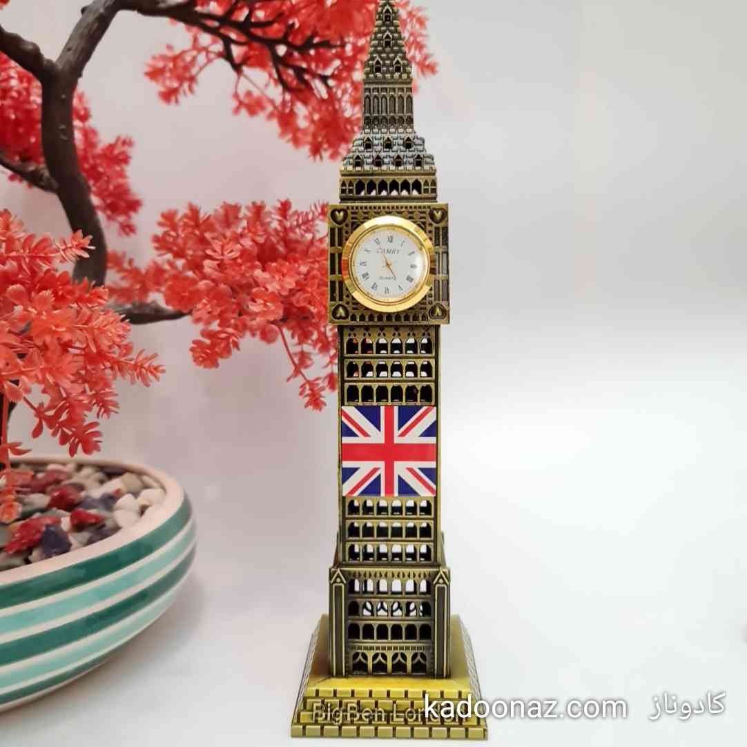 ماکت فلزی برج ساعت بیگ بن Big Ben لندن - رنگ طلائی مات سایز ۳۰ سانت