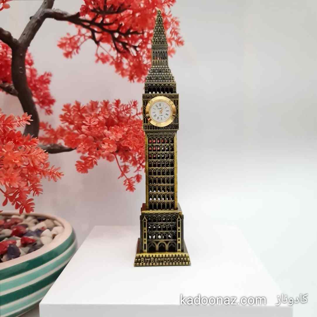 ماکت فلزی برج ساعت بیگ بن Big Ben لندن - رنگ طلائی مات سایز ۲۵ سانت