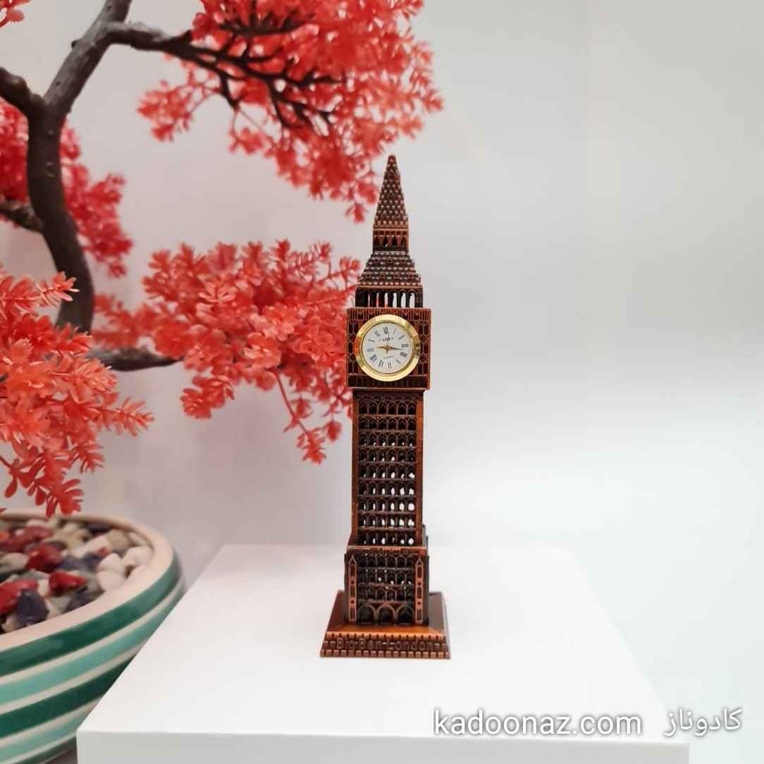 ماکت فلزی برج ساعت بیگ بن Big Ben لندن - رنگ برنزی سایز ۱۹ سانت