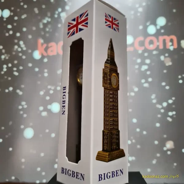 ماکت فلزی برج ساعت بیگ بن Big Ben لندن - رنگ نقره ای سایز ۱۹ سانت