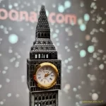 ماکت فلزی برج ساعت بیگ بن Big Ben لندن - رنگ نقره ای سایز ۱۹ سانت
