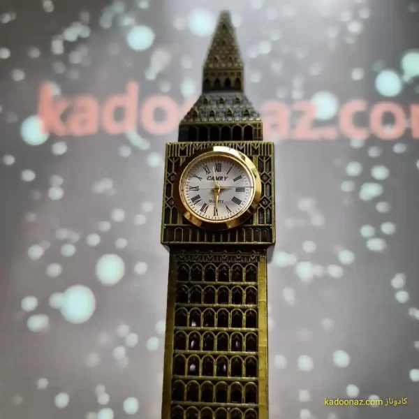 ماکت فلزی برج ساعت بیگ بن Big Ben لندن - رنگ طلائی مات سایز ۱۹ سانت