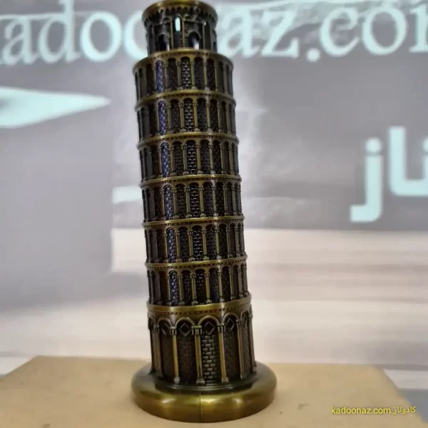 ماکت فلزی برج پیزا Pisa ایتالیا - رنگ طلائی سایز ۱۵سانت