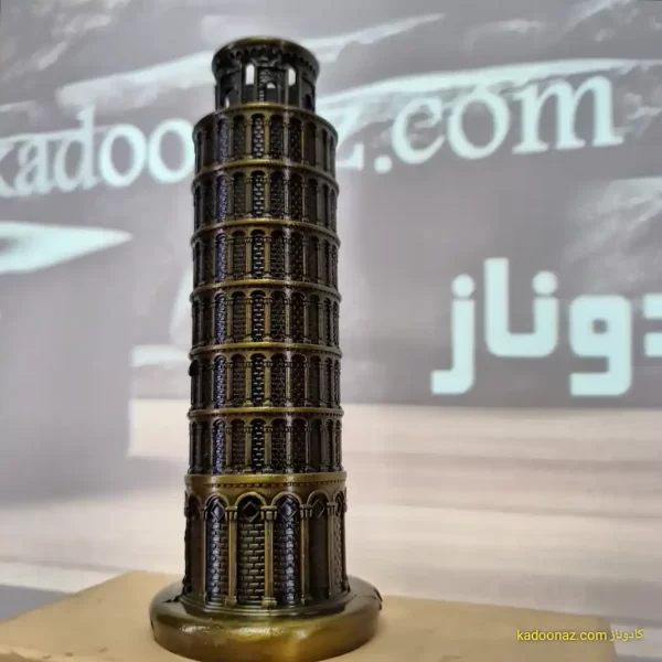 ماکت فلزی برج پیزا Pisa ایتالیا - رنگ طلائی سایز ۱۹سانت