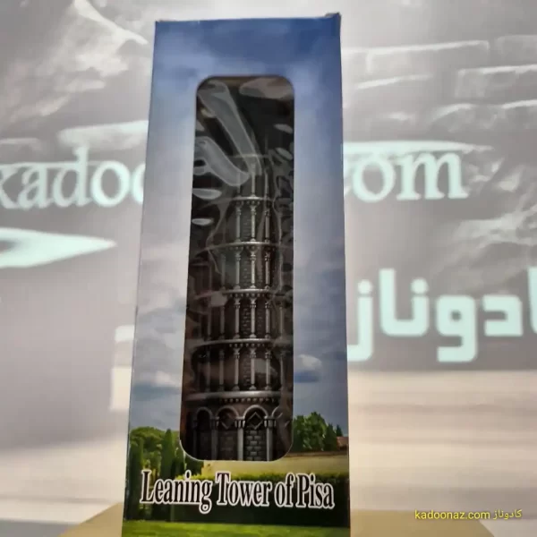 ماکت فلزی برج پیزا Pisa ایتالیا - رنگ نقره ای سایز ۲۰سانت