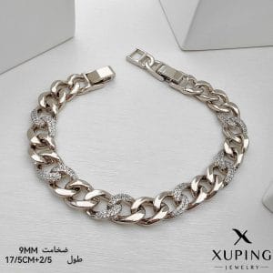 دستبند زنجیری کارتیه نگین دار ژوپینگ کد BB015