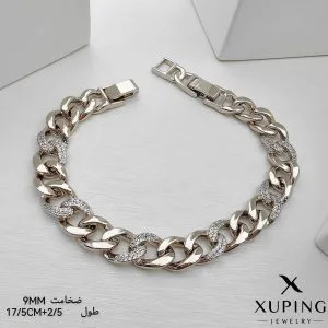 دستبند زنجیری کارتیه نگین دار ژوپینگ کد BB015